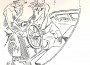 Ches couple at helm of sailboat art
