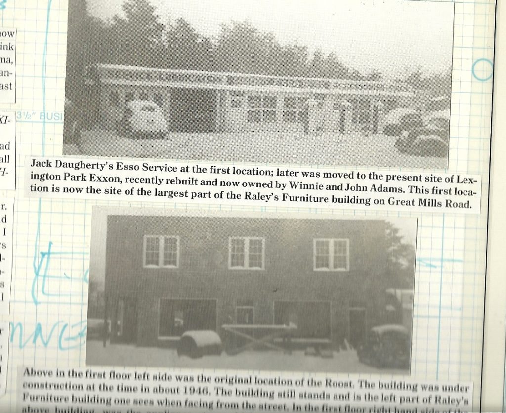Jack Daugherty's gas station and original Roost. THE CHESAPEAKE TODAY