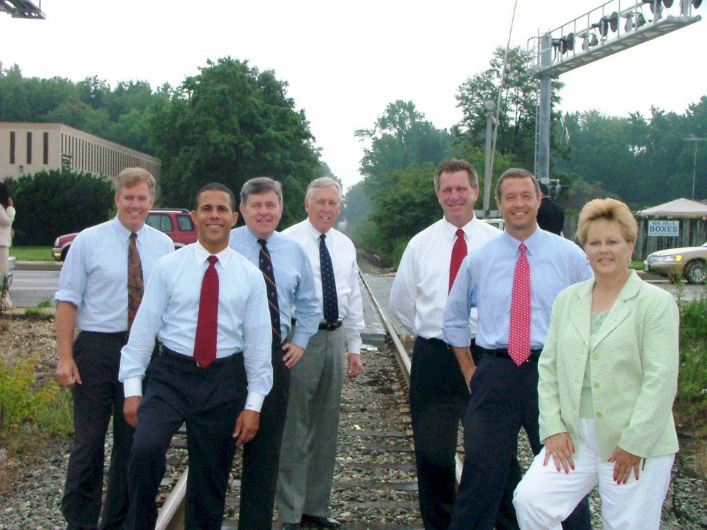 Democrats posed for photo on CSX tracks and promised to extend MARC service to So Md in 2006. They never delivered on this photo and somehow the daily coal train missed them.