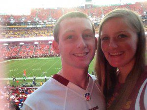 Ryan Shallue and Kristen Loetz football