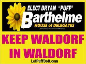 Keep Waldorf in Waldorf barth yard sign