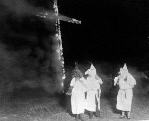 Sheets, hoods and flaming crosses were the symbols of the KKK and their chief brand was lynchings.