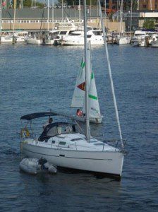 Eastport Bridge at Spa Creek opens for this sailboat. THE CHESAPEAKE TODAY photo