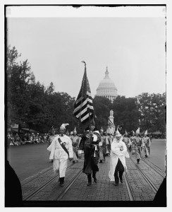 Ku Klux Klan on the march down Pennsylvania Ave. in Washington DC in 1926