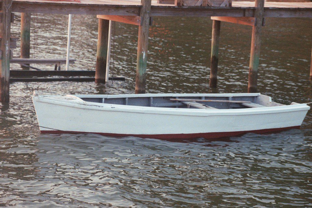 One of the fleet of wooden skiffs which served Quade's Store at Bushwood Wharf for years.  THE CHESAPEAKE TODAY photo