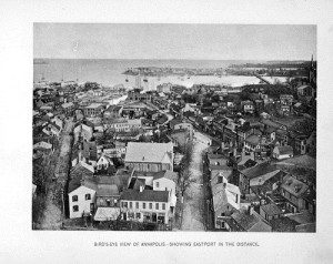 Birds-eye view of Annapolis, Md., from dome of State House. 