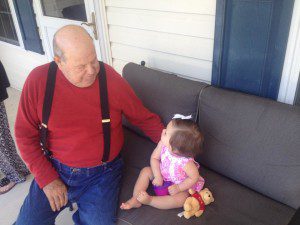 Charlie Hall passing on knowledge to a great listener.  Photo courtesy of David Hall