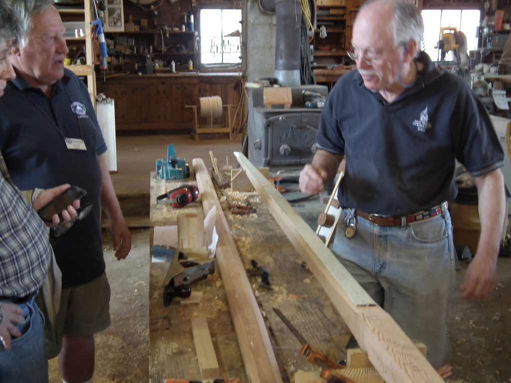 Visitors to the museum are able to ask questions of the craftsmen in the open boat sheds and see the work in progress.  THE CHESAPEAKE TODAY photo.
