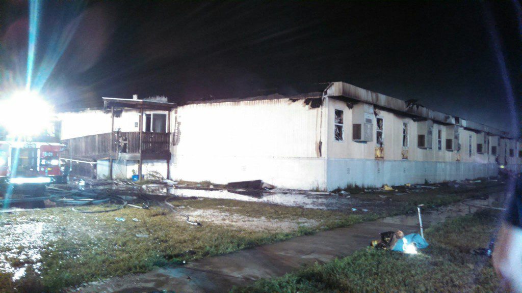 John Hanson Middle School trailer fire Baden VFD photo