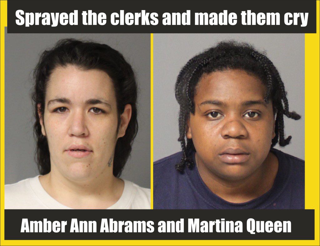 Sprayed the clerks and made them cry