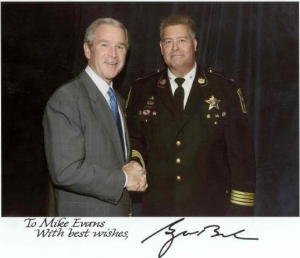 Calvert Sheriff Mike Evans with President George W. Bush 