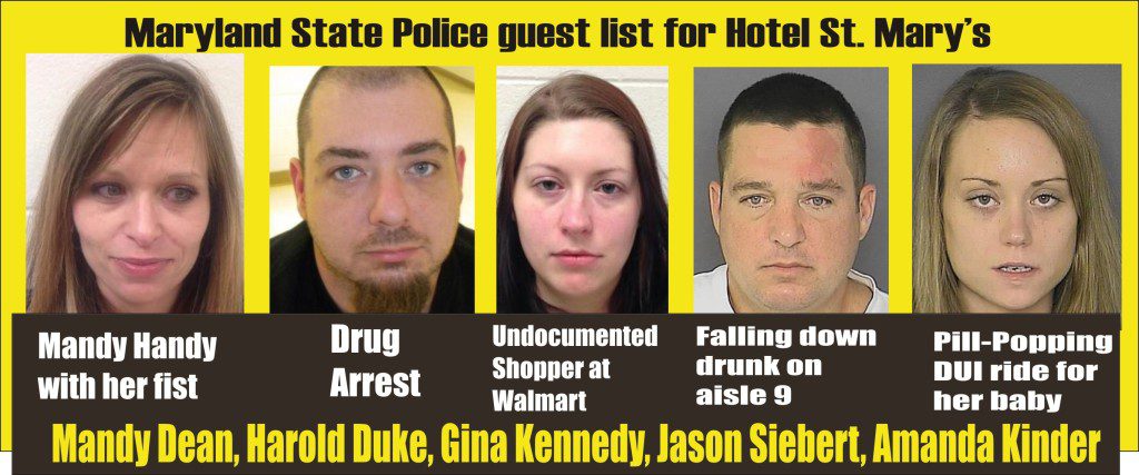 Hotel St Marys Guest List for Maryland State Police