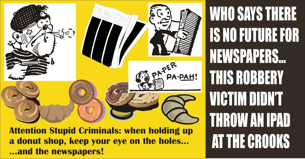 Donut shop clerk tossed newspapers at gunmen
