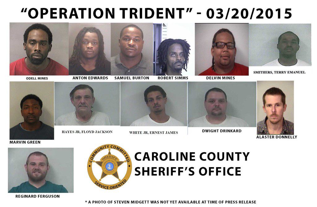 Operation Trident Caroline County Va. Sheriff Drug Roundup