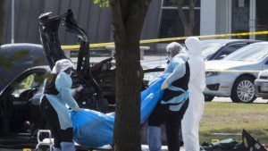 Dead terrorist hauled away after attack on cartoon contest in Texas