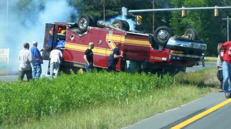Bloxum ambulance ran red light and killed patient Accomack Co Va Rt. 13. Photo courtesy of WTKR