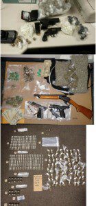 Guns pot and cash seized by Baltimore Cops