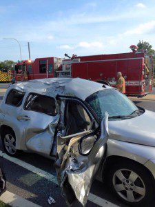 HHR hit by crotch rocket in center of Dover 083015 Photo courtesy of Dover Fire Department