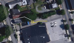 Area where Fletcher ran towards cop with a gun.
