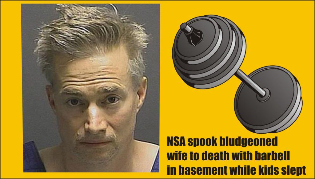 Barbell husband's basement workout left wife dead