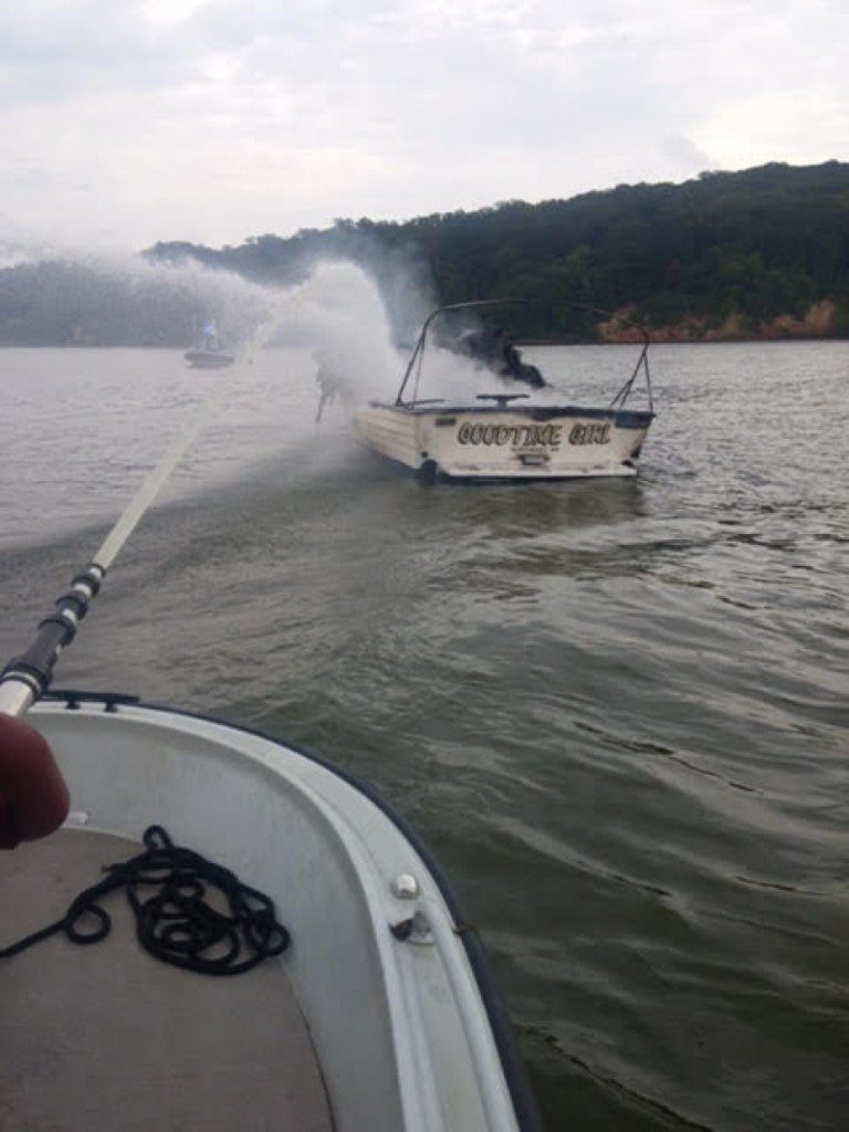 Goodbye to Good Time Girl as it burns while Susquehanna Fire Co attempts to extinquish