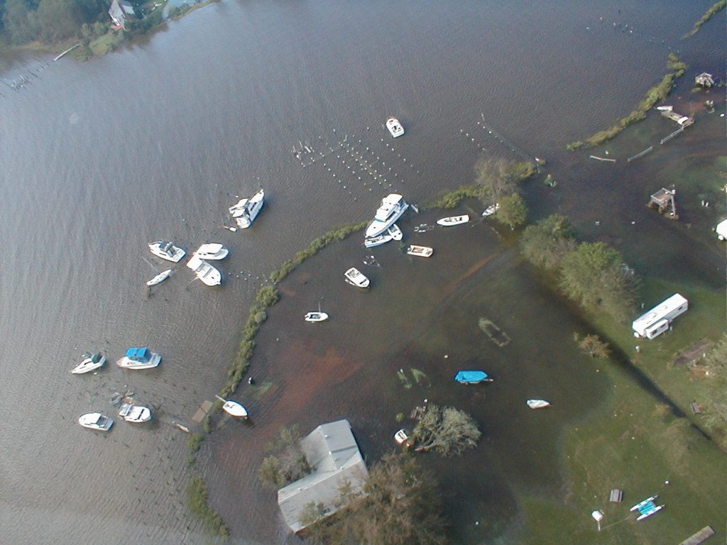 St. Patrick's Creek Campground and Marina was ripped apart and boats shoved on shore in the 2003 visit from Isabel. 