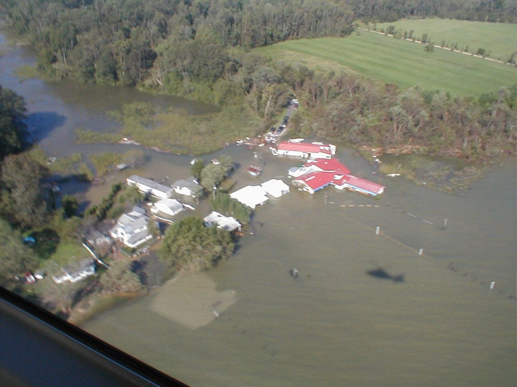 Boaters have always visited Drift Inn on the Patuxent by water. The day after Isabel hit, they could float right into the dining room or the float-in window. 