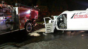 Ritchie VFD engine hit by van. Photo by Ritchie Vol Fire Department