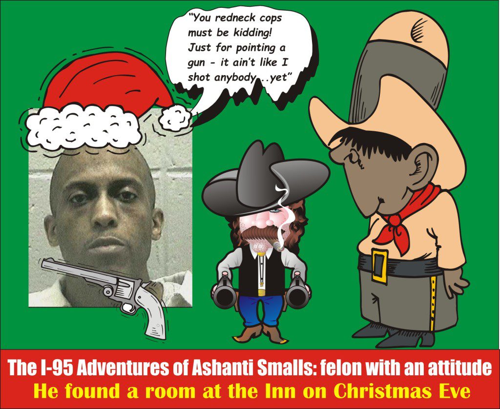 Ashanti Smalls felon pointing gun in road rage on I 95 on Christmas Eve MSP