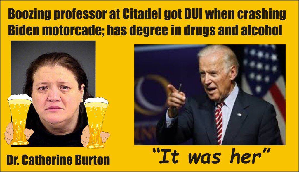 Catherine Burton DUI crashing Biden motorcade Charleston SC 120515