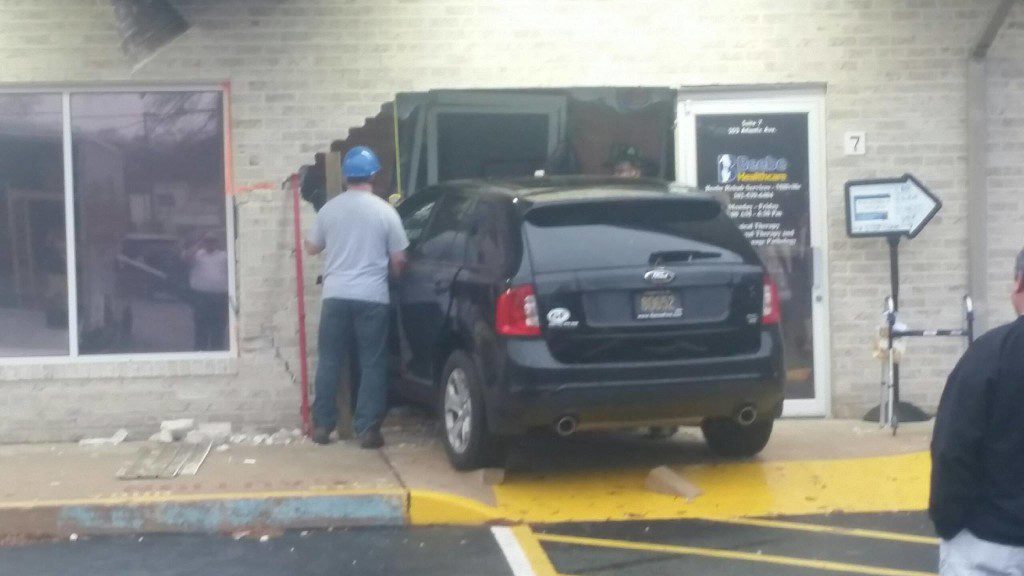 Driver says foot slipped hit rehab center in Millville Del.
