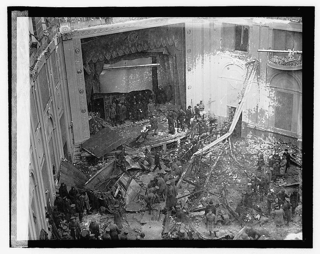 Knickerbocker Theatre interior Jan 18 1922 storm collapse Washington DC