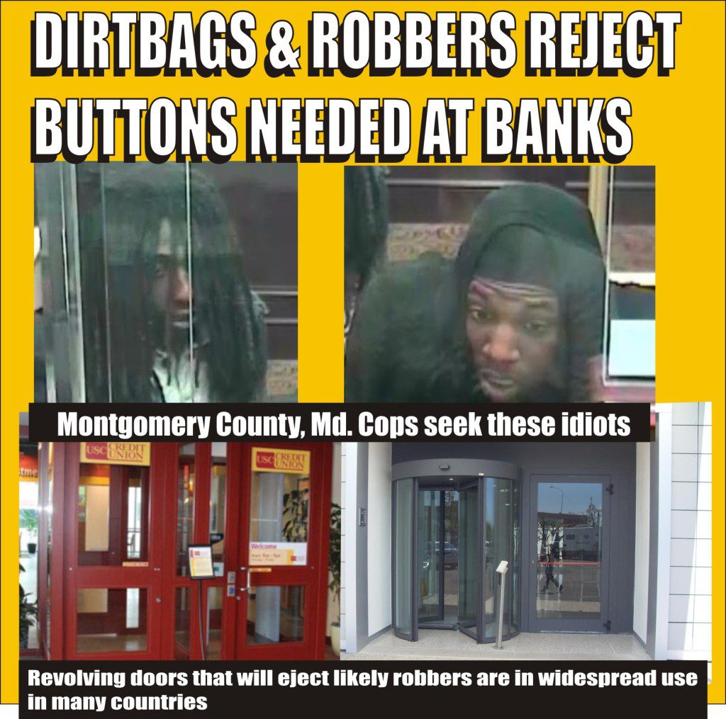 cops say idiots tried to rob bank in  Mont Co Md