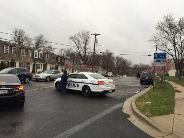 Officer shot outside District III station of Prince Georges Police 031316 NBC 4 photo Darcy Spencer via Twitter