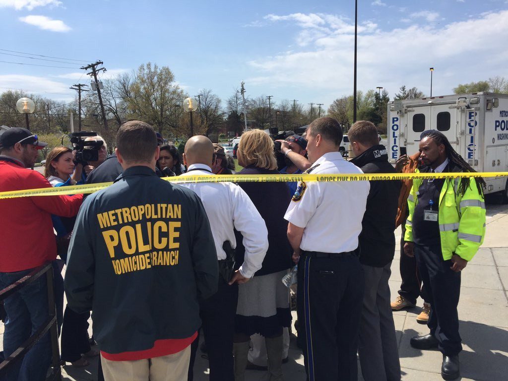 Deanwood Metro stop murder scene on 041216