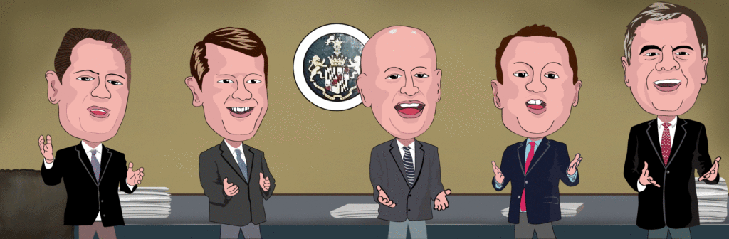 St. Mary's Commissioner President Randy Guy - "Being a commissioner is a 'hair-raising' experience. THE CHESAPEAKE TODAY graphic