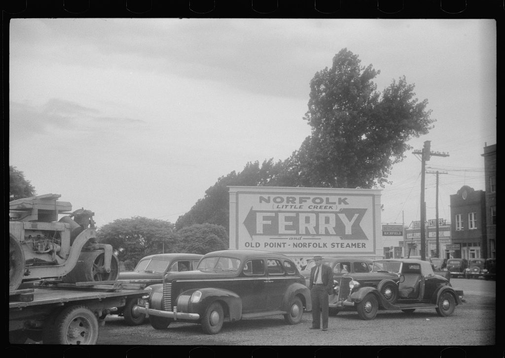 Norfolk Little Creek Ferry and Old Point Norfolk Steamer waiting line 1940 Photo by Jack Delano