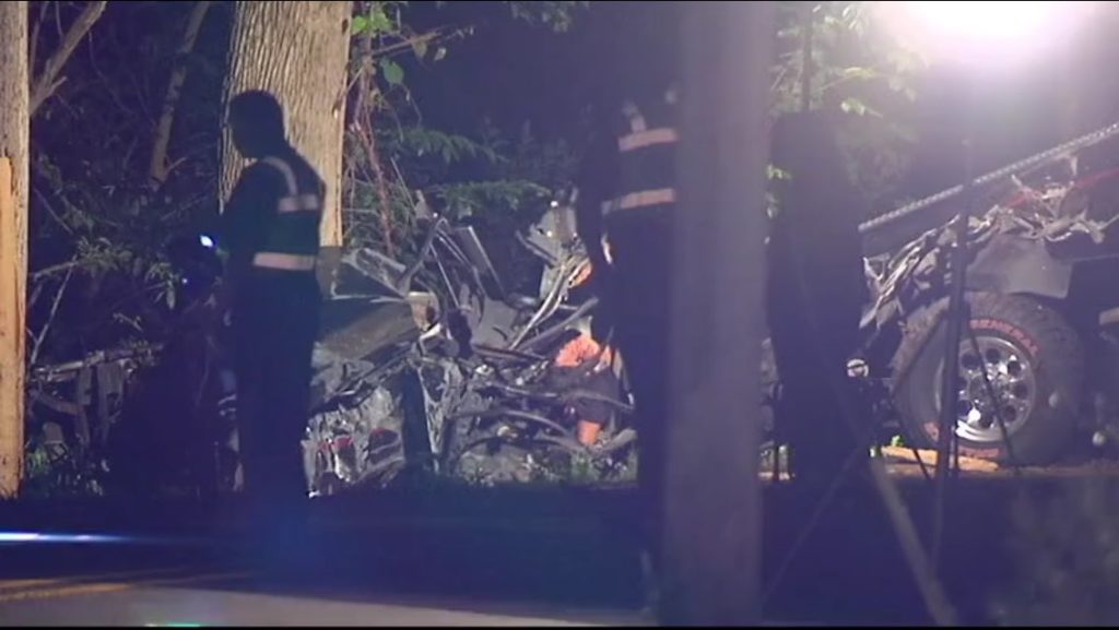 Photo of death scene of three teens near Clarksburg Md. Photo NBC 4