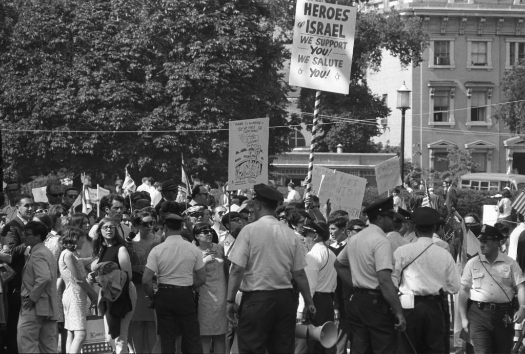 Six Day War demonstrations, June 8, 1967. LBJ Library