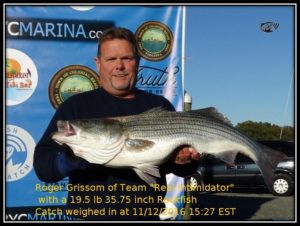Roger Grissom of the Reel Intimidator won a prize the previous week as well as in the spring. 